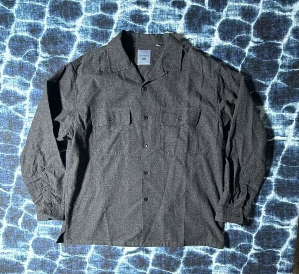 JW Anderson Open Collar Shirt Size XL Gray Cotton Long Sleeve